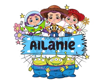 Ready To Press Custom Name HTV and Sublimation Image Transfer, Custom Toy Story Name