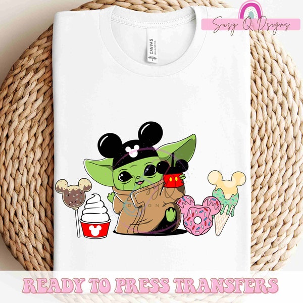 Yoda Snacks Image Transfers, Yoda HTV, Yoda Sublimation, Yoda Disney Shirts