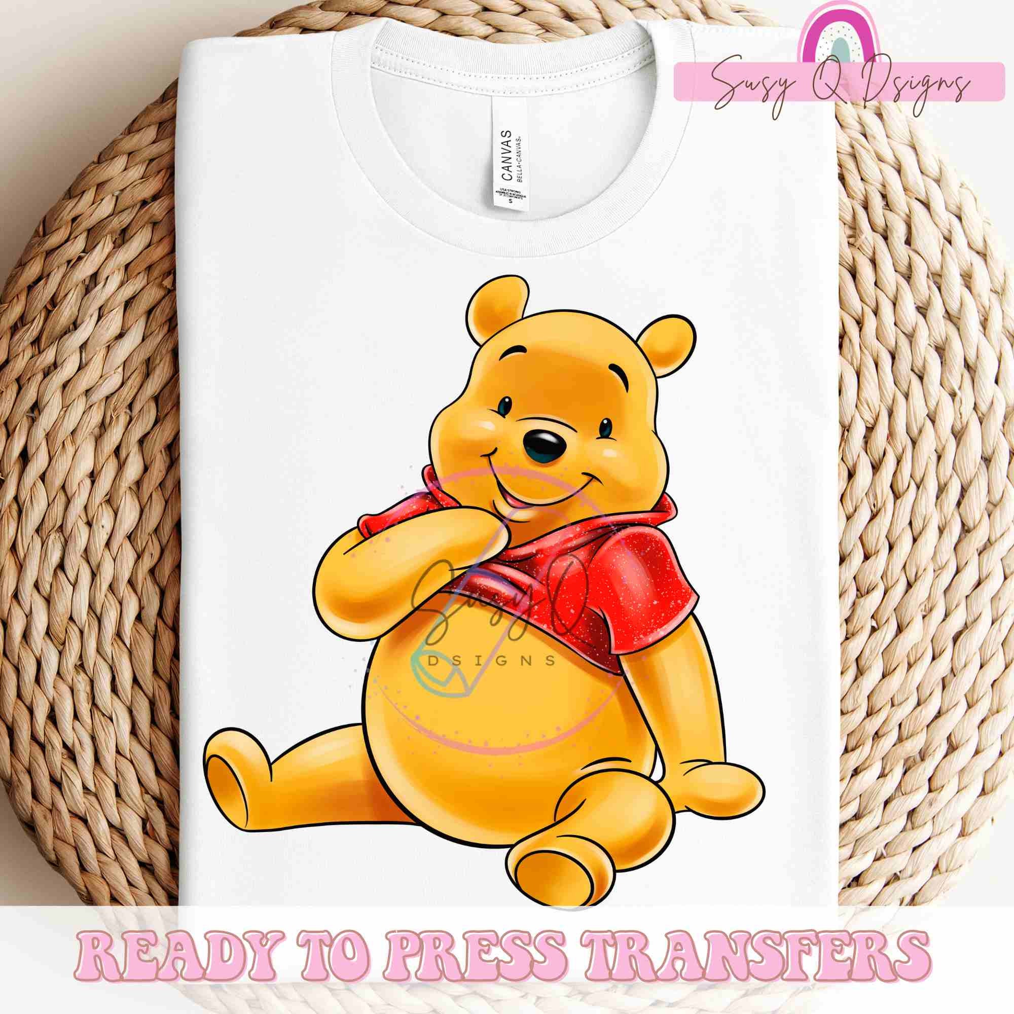 Winnie The Pooh & Teddy bear Large Patches Iron-On Transfers For Clothes  Heat Transfer Vinyl Sticker For Boys Ladies Hoodie DIY