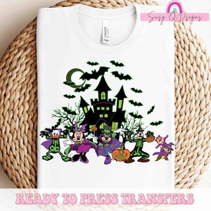 Mickey Friends Halloween HTV and Sublimation Image Transfer, Halloween Transfers, Family Vacation Prints