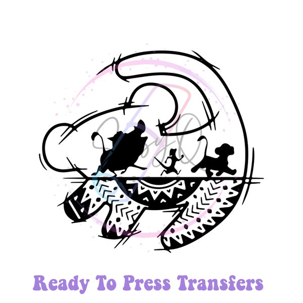 Ready To Press Lion King HTV and Sublimation Image Transfer, Disney Safari Transfers, Family Vacation Prints
