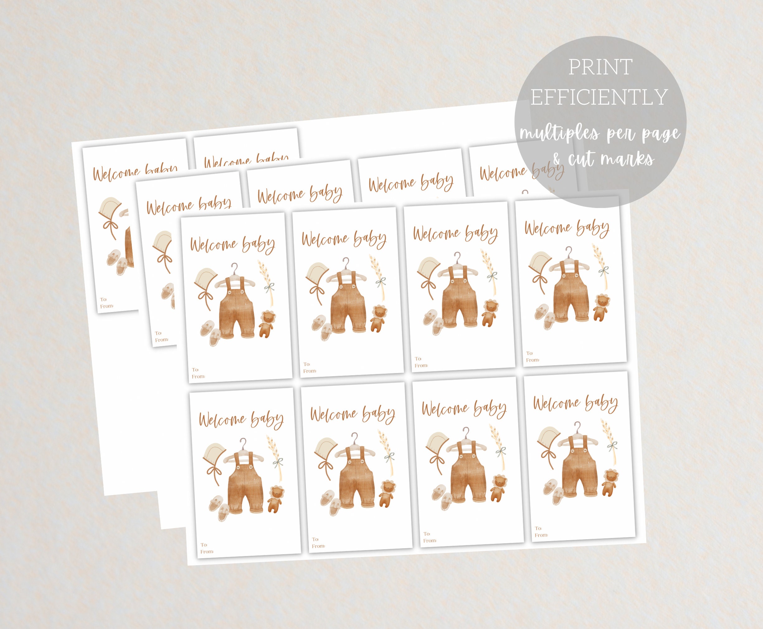 Printable Welcome Baby Gift Tag Baby Shower Gift Tag Boho Baby ...