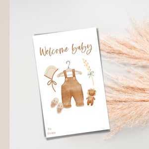 Printable Welcome Baby Gift Tag | Baby Shower Gift Tag | Boho Baby | Printable Tags | 2.5&quot;X4&quot;