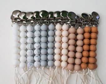 Neutral Pacifier Clip | Pacifier Holder | Binky Clip | Neutrals | Montessori Baby