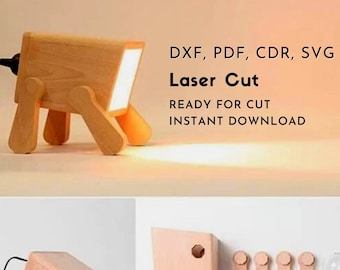 Nursery lamp, Wood desk lamp, Cute table lamp,Cnc files, DXF, PDF, dxf files for cnc, laser cut files, vector files, vector cutting plan