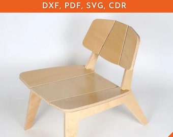 Wooden chair, Decor for home 3D Sitting. Laser cut model. Cnc files, DXF, dxf files for cnc, cnc wooden furniture, cnc carving vector files