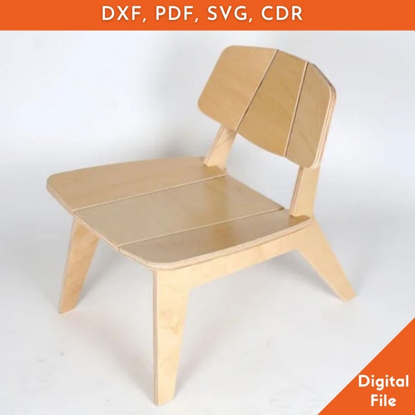 Wooden chair, Decor for home 3D Sitting. Laser cut model. Cnc files, DXF, dxf files for cnc, cnc wooden furniture, cnc carving vector files