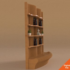 DIY Bookcase plan,Wooden Parametric Bookcase Plans, CNC cutting file,Kid's Room Shelf,Kids Room Bookcase,Kids Wall Shelf,Kids Wall Bookshelf image 3