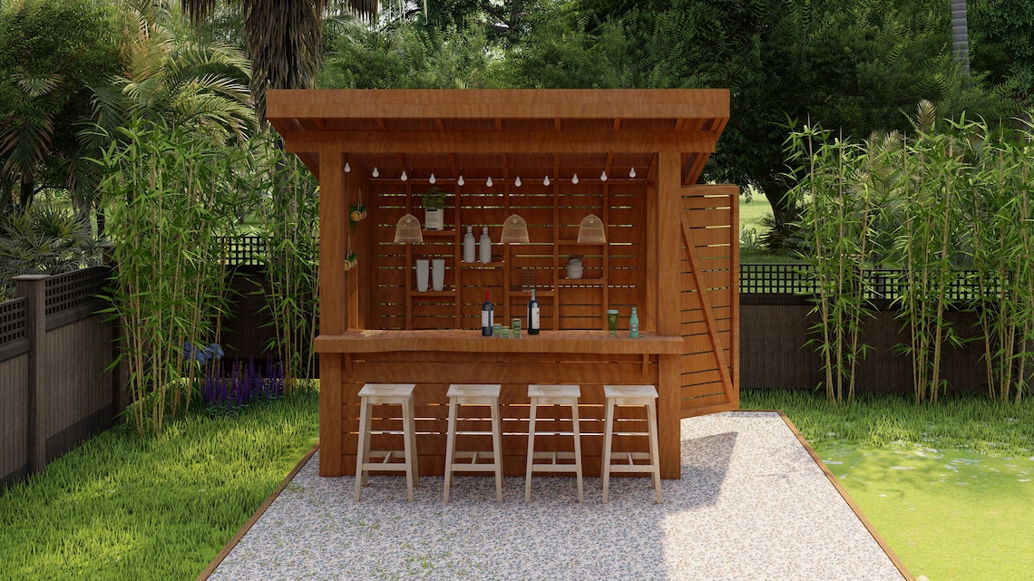Patio Bar Planstiki Bar Plans DIY Outdoor Wooden Bar Plans Etsy Canada