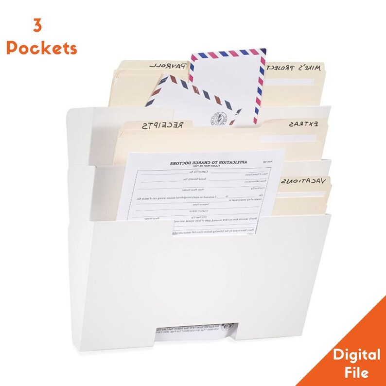 Wall File Holder, Wall Mount Magazine Holder, Envelope Holder, 356
