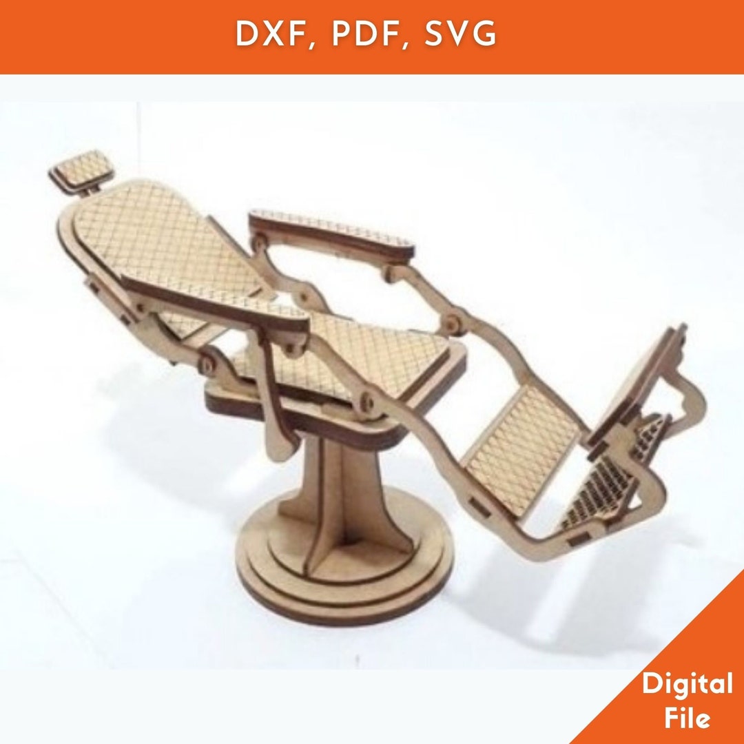 Laser Cut Barber Chair, Barber Chair DXF, Laser Cut Project, Digital ...