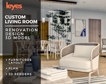 Living room, Interior house 3d photorealistic rendering,  3D Architectural Rendering, Realistic Visualization, Custom interior design