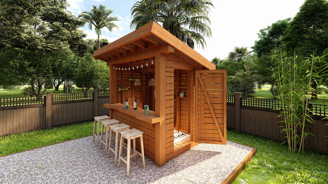 Patio Bar Plans,tiki Bar Plans DIY Outdoor Wooden Bar Plans, Build