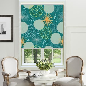 Custom Made Window Shade, Pastel Green Natural Art Roller Shade, Blackout Light Filter Window Roman Shade, RV Camper Window Blinds