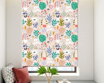 Custom Made Monstera Philodendron Bird Natural Window Shade, Blackout Light Filter Window Blinds, Farm House Theme Window Blinds