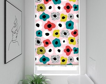 Custom Made Spring Flower Flora Window Shade, Blackout Light Filter Window Blinds, Botanical Plant Theme Window Blinds