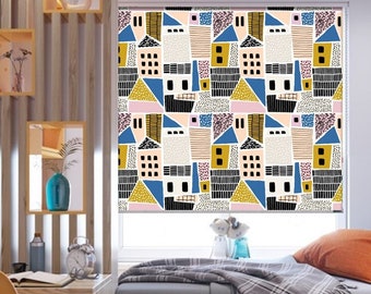 Custom Made Nursery Room Window Shade, Blackout Light Filter Window Blinds, Carton House Window Blinds for Kids