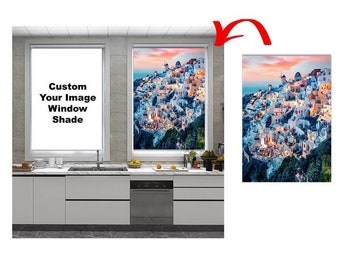 Custom Print Personalization Your Image Logo Graphic Pattern Design Advertising Photoshoot Backdrop Cordless RV Window Roller Shade