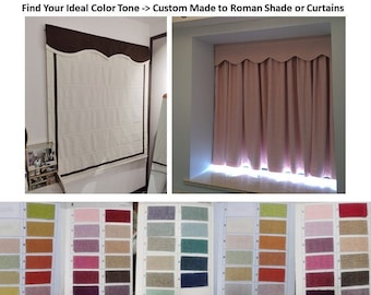 White Pink Blue Green Purple Beige Teal Yellow Window Roman Shade Curtains Drapery Upholstery Plain Herringbone Cotton Linen Textile Fabric