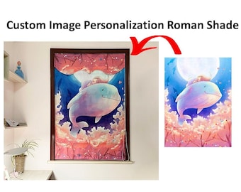 Custom Print Personalization Your Image Logo Graphic Pattern Design Advertising Photoshoot Backdrop Linen Window Roman Shade