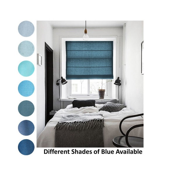 Roman Shades Blue and White Etsy