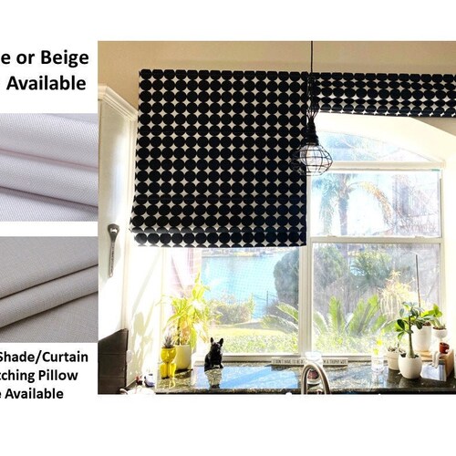 Wide Stripe Roman Shade Black and White Cotton Custom Etsy