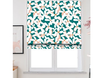 Custom Made Botanical Garden Spring Vibes  Window Roman Shade Curtain or Matching Pillow Case Fabric Supply