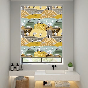 Custom Made Country Mountain Farm Window Shade, Blackout Light Filter Window Blinds, Farm House Theme Window Blinds