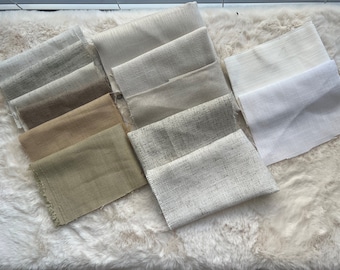 Neutral Cream Beige Ivory Earth White Tone Textile Swatch para Roman Shade Curtain Pillow Bench y otros proyectos