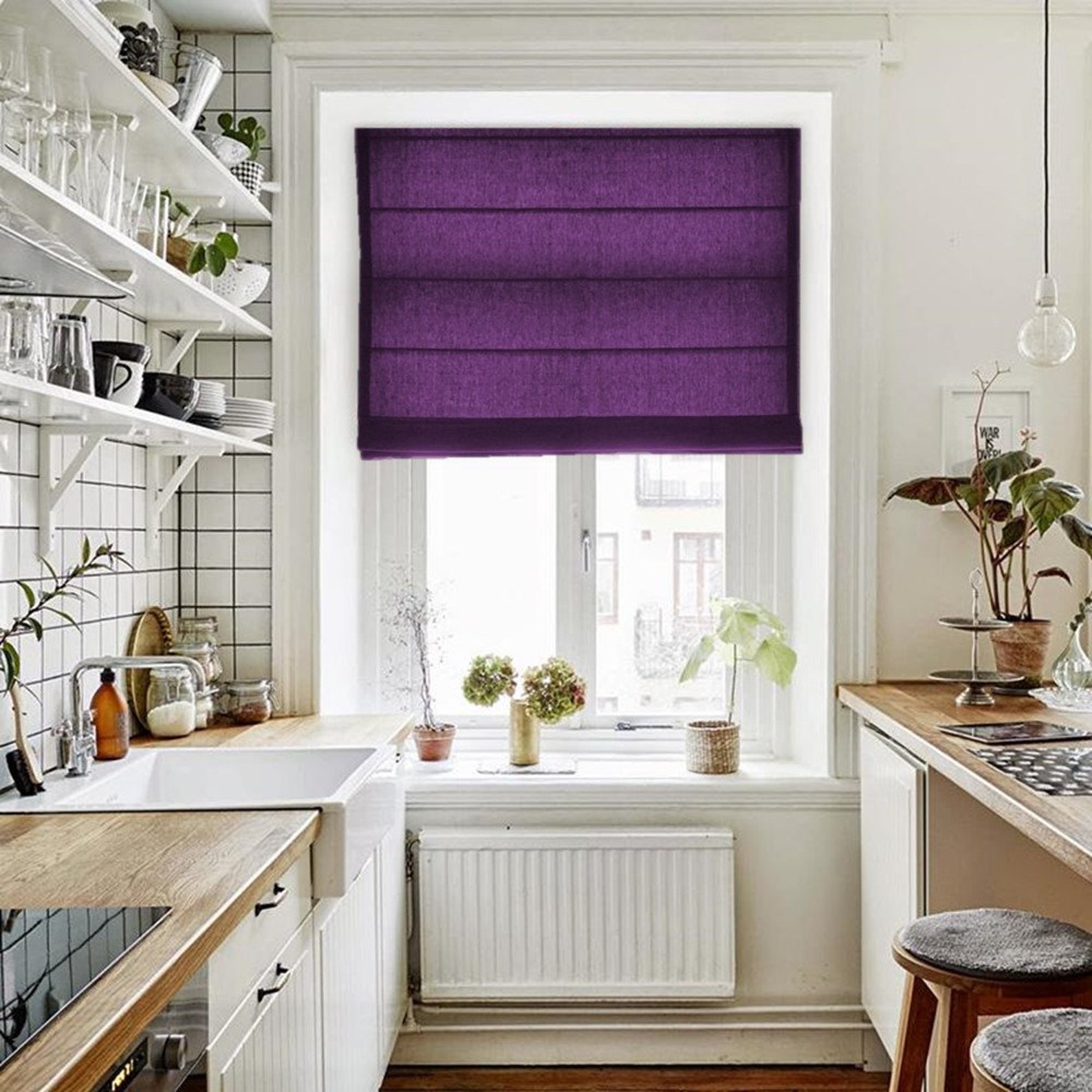Custom Made Purple Violet Lavender Hue Window Roman Shade Etsy