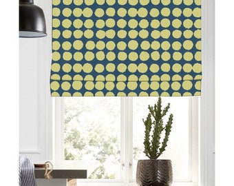 Custom Made Circle Geometry Polka Dot and Fun Window Roman Shade Curtain or Matching Pillow Case Fabric Supply