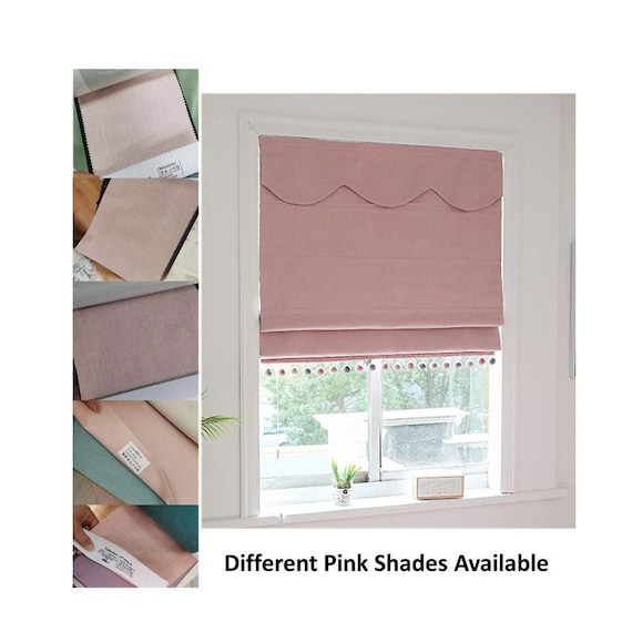 Custom Made Window Roman Shade Pink Theme Dusty Pink Rose Etsy