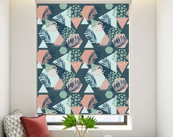 Custom Made Geometry, Shape and Natural Plants Window Roller Shade, Blackout Light Filter Window Blinds