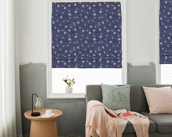 Custom Made Roman Shade, Contemporary Geometry Modern, Window Roman Shade Curtain Matching Pillow Case Fabric Supply