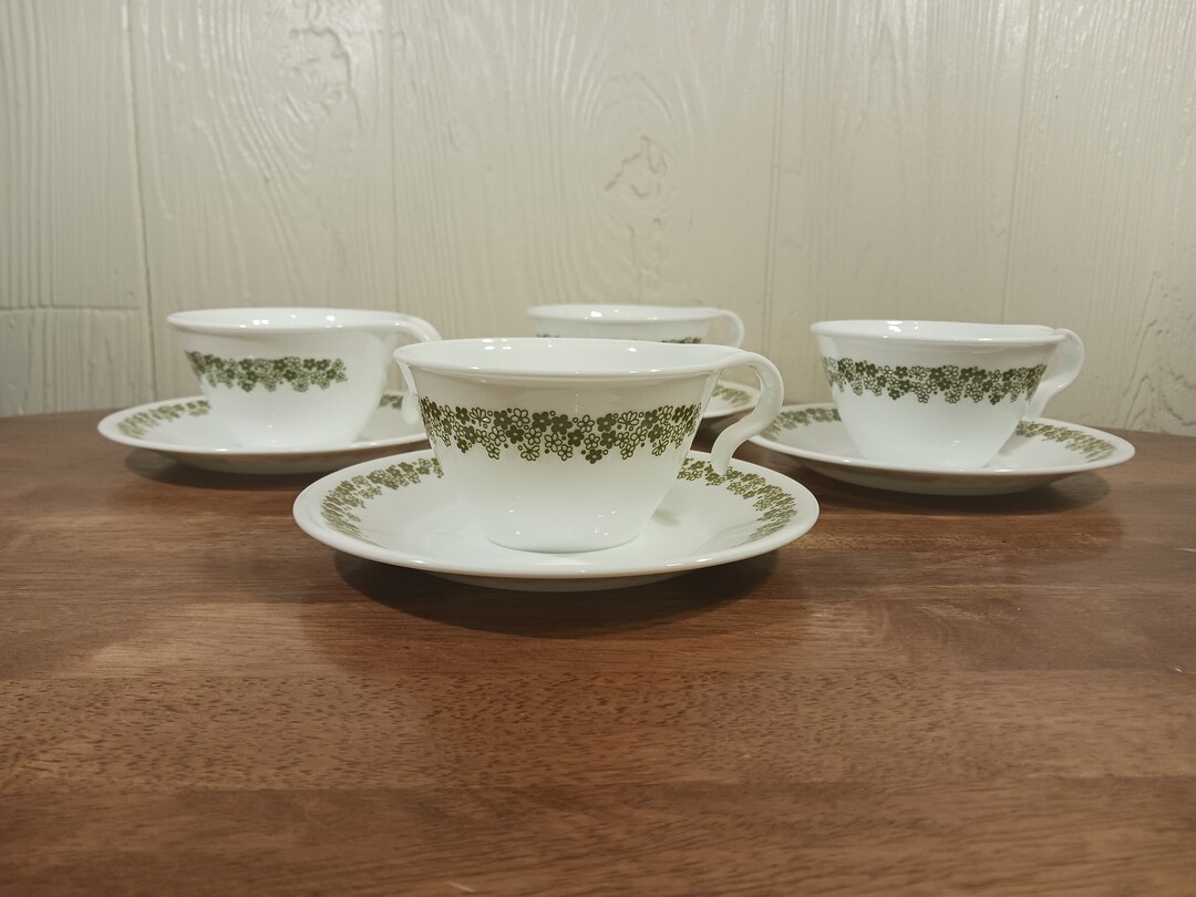 Corelle Spring Blossom, Craisy Daisy, Set of 4 Coffee Tea Cup Mug With