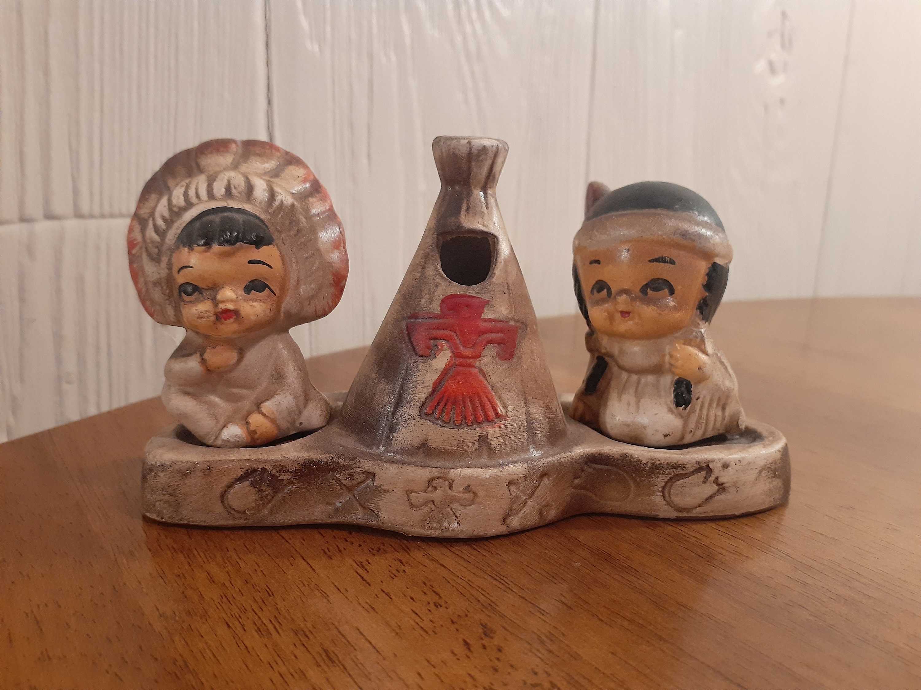 Native American Indian salt and pepper shaker set Etsy