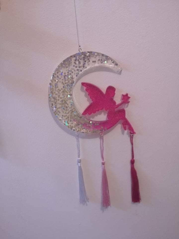 Décoration Murale Lune avec Fée