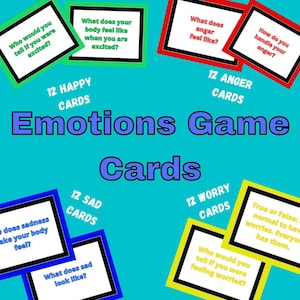 Tarjetas de juego de emociones Tarjetas de habilidades de afrontamiento de emociones Tarjetas de habilidades de afrontamiento Tarjetas de juego de asesoramiento Salud mental