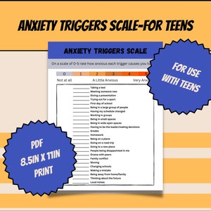 Planilha da Escala de Gatilhos de Ansiedade para Adolescentes (Download Digital)