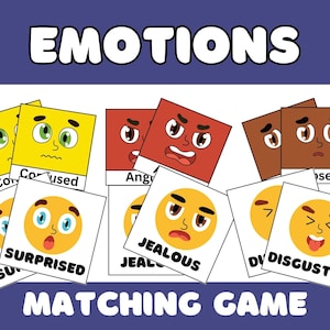 Emotions Matching Cards Therapy Game Counseling Game Cards Mental Health Therapy Activity Emotions Activity Game Coping Strategies Game