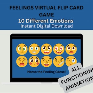 Emotions Therapy Game Counseling Game Virtual Game Group Therapy Game Group Therapy Activity Counseling Activity Flip Card Game
