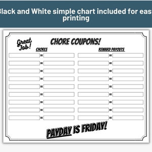 Editable Chore Chart | Chore Chart Printable | Reward Coupons | Kids ...