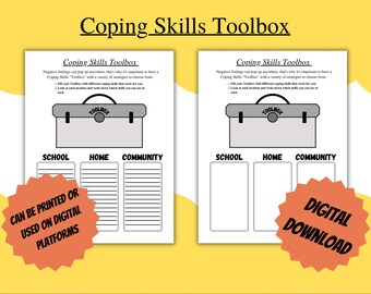 Bewältigungsfähigkeiten-Toolbox Arbeitsblatt | Gesunde Gefühle (Digitaler Download)