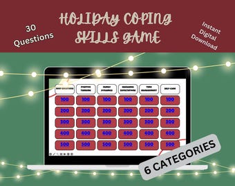 Coping Skills Therapy Game Holiday Counseling Game Virtual Game Group Therapy Game Group Therapy Activity Counseling Activity Mental Health