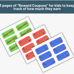 Editable Chore Chart | Chore Chart Printable | Reward Coupons | Kids ...