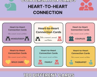 Heart to Heart Conversation Cards | Family, Couples, Therapists (Digital Download)