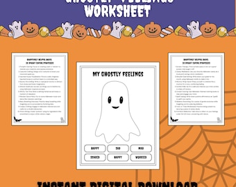 Halloween Coping Skills Worksheet | Emotions Activity (Digital Download)