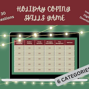 Coping Skills Therapy Game Holiday Counseling Game Virtual Game Group Therapy Game Group Therapy Activity Counseling Activity Mental Health
