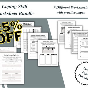 Coping Skill Worksheet Bundle | Emotions Worksheets | Digital Coping Skills Worksheets | Counseling