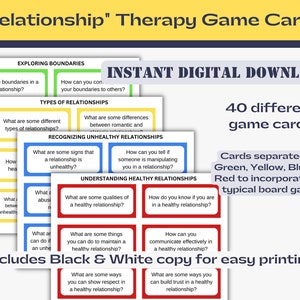 Jeu de cartes sur les relations émotionnelles à imprimer pour adolescents Activité de counseling Activité de thérapie Cartes sur les capacités d'adaptation Jeu de cartes sur la santé mentale